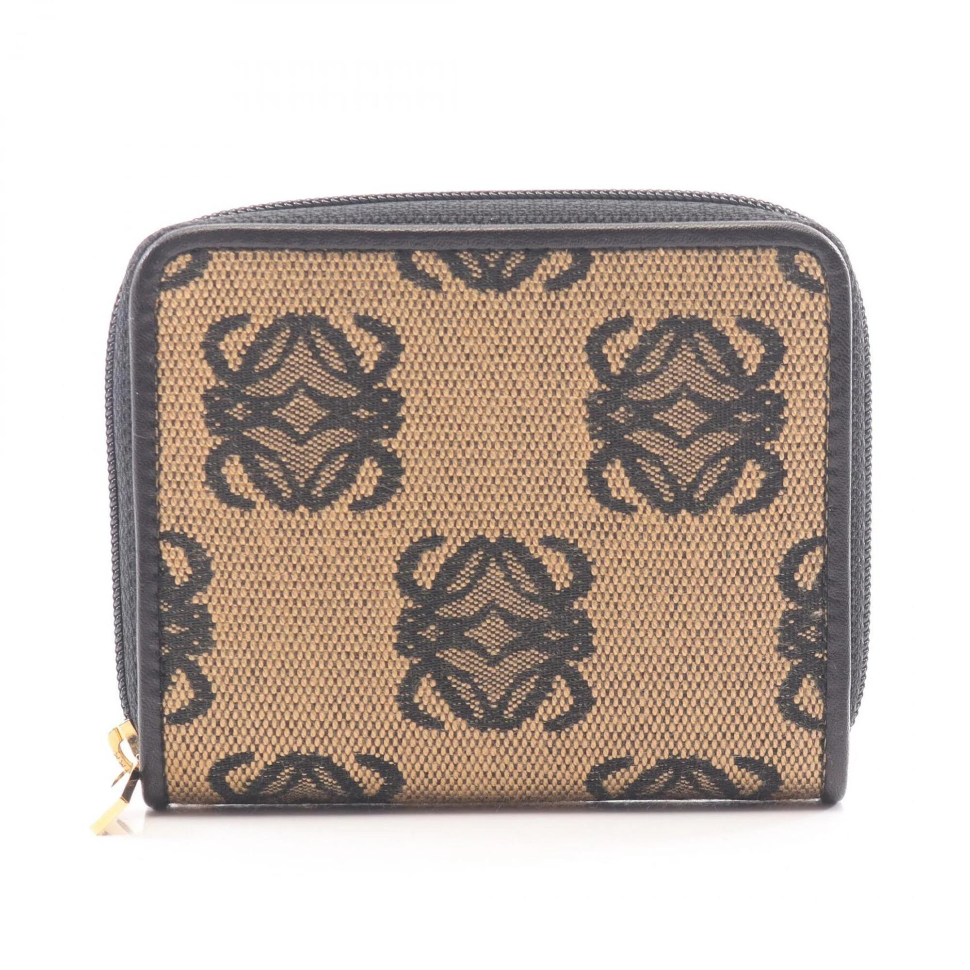 Loewe Anagram Wallet/Coin Purse, Canvas, Women's, Beige/Black